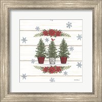 Framed 'Christmas Tree Trio' border=