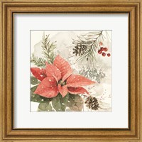 Framed 'Poinsettia Village II' border=