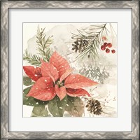 Framed 'Poinsettia Village II' border=