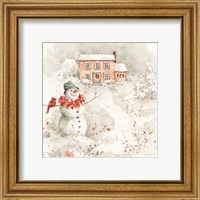 Framed 'Poinsettia Village IV' border=