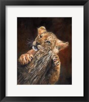 Framed Lion Cub Tree