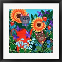 Framed Garden Cats