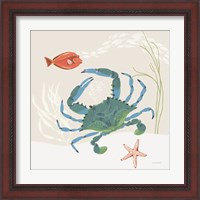 Framed 'Free As the Ocean IV on Sand' border=