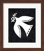 Framed 'Christmas Whimsy Dove' border=