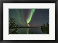 Framed Aurora and Big Dipper Over Tibbitt Lake Near Yellowknife