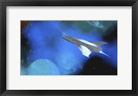 Framed Spaceship Voyages To the Outer Solar System Between Saturn and One of Its Moons