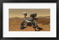 Framed Artist's Concept of the Perseverance Rover Operating On the Surface of Mars