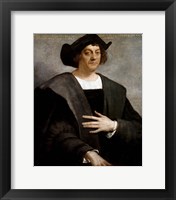 Framed Christopher Columbus, by Sebastiano del Piombo, 1519