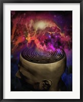 Framed Man Mind Maze and Galactic Nebula