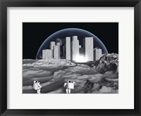 Framed Lunar City and Astronauts