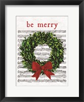 Framed Be Merry Christmas Wreath