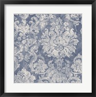 Framed Blue Damask