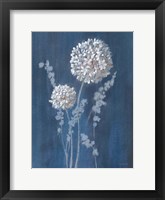 Framed Airy Blooms I Dark Blue