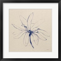 Modern Vintage Floral I Indigo Framed Print