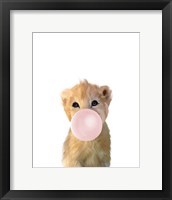 Framed Baby Lion Bubble Gum