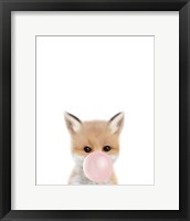 Woodland Fox Bubble Gum Framed Print