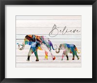 Framed Believe Elephant