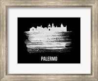 Framed Palermo Skyline Brush Stroke White