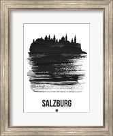 Framed Salzburg Skyline Brush Stroke Black