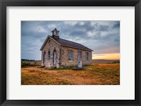 Framed Stormy Morning at the Lower Fox Creek Schoolhouse