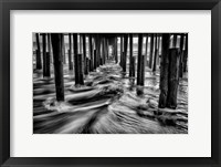 Framed Under Kitty Hawk Pier Monochrome