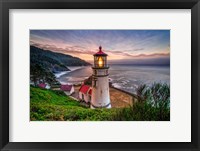 Framed Heceta Head lighthouse