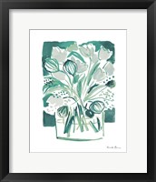 Framed Light Green Tulips II