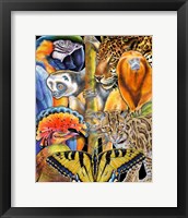 Framed Collage Rainforest Animals