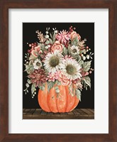 Framed Fall Floral with Pumpkin