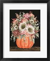 Framed Fall Floral with Pumpkin