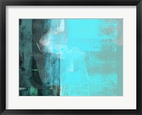 Framed Abstract Turquoise Yellow and Green