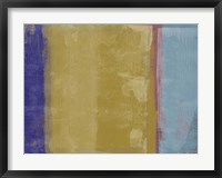 Framed Abstract Mustard and Blue