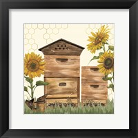 Honey Bees & Flowers Please VII Framed Print