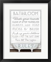 Framed Bathroom Rules