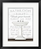 Framed Bathroom Rules