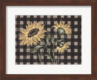 Framed Sunflowers Plaid II