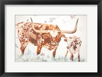 Framed Longhorn and Calf