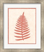 Framed 'Silhouette In Coral I' border=