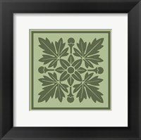 Tonal Woodblock in Green I Framed Print