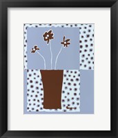 Minimalist Flowers in Blue I Framed Print