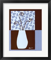 Minimalist Flowers in Blue III Framed Print