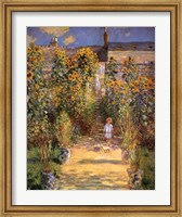 Framed Artist's Garden at Vetheuil with Boy, c.1880