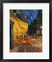 Framed Cafe Terrace on the Place du Forum, Arles, at Night, c.1888