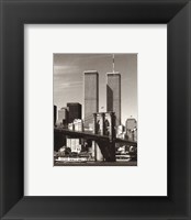 Framed World Trade Center over the Brooklyn Bridge