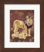 Framed Lion and Two Cubs