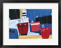 Framed Three Red Boats