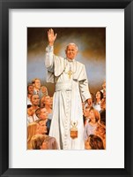 Framed Pope John Paul II, blessings to all