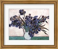 Framed Irises in Vase, c.1890