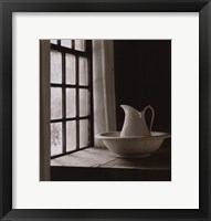 Framed Water Pitcher and Bowl