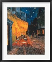 Framed Cafe Terrace on the Place du Forum, Arles, at Night, c.1888